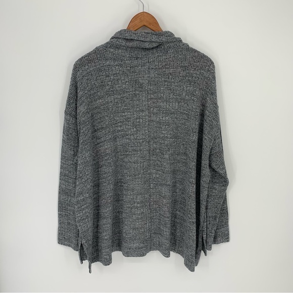 maeve anthropololgie gray ribbed knit cowl neck pullover sweater womens xl - Picture 7 of 7